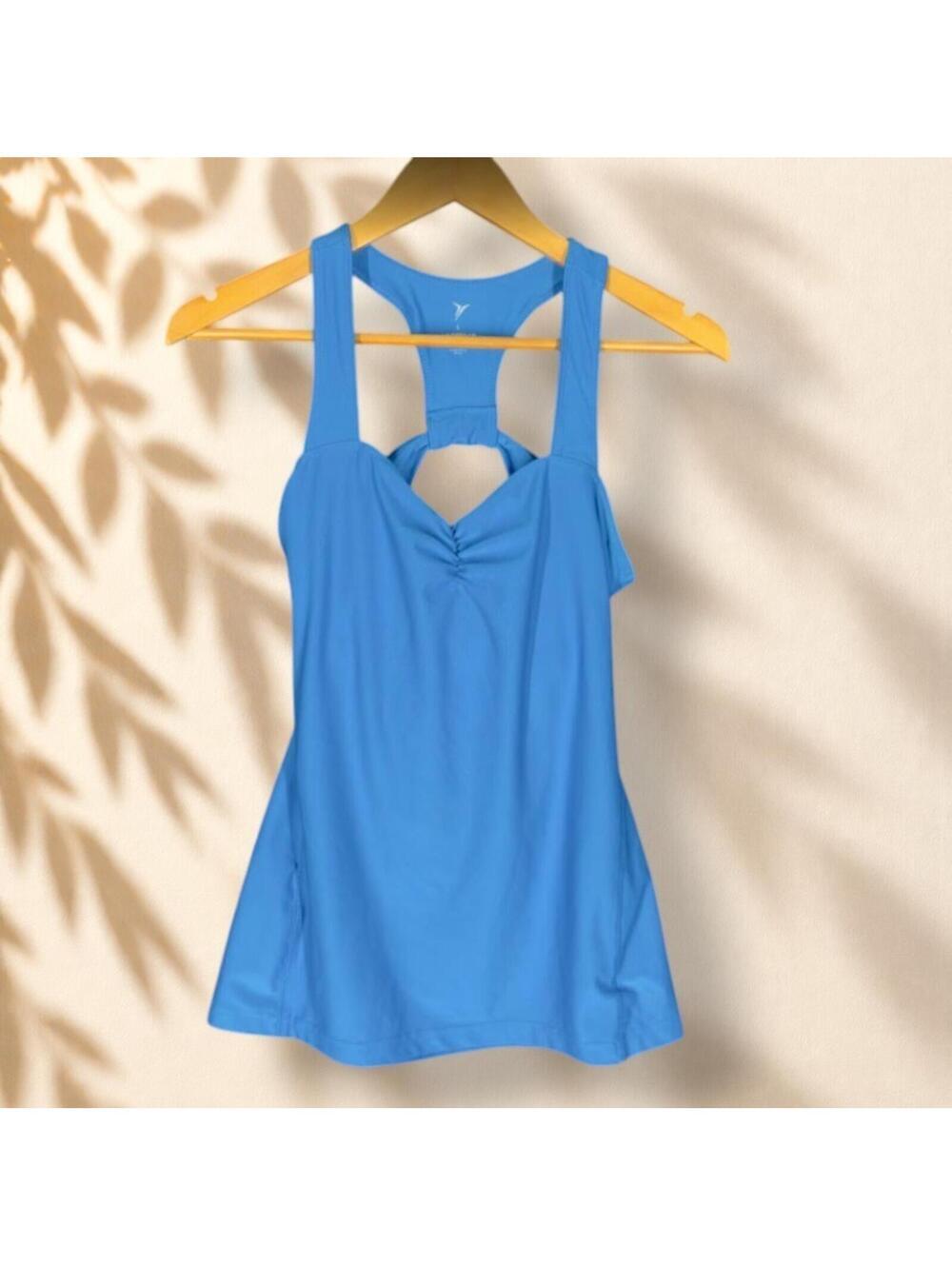 Old Navy Activewear Tank Women L Large Blue Sleeveless V-Neck Racerback Gym